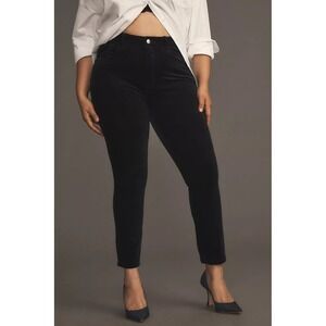 Pilcro Anthropologie Black Corduroy Skinny Pants High Rise Size 31